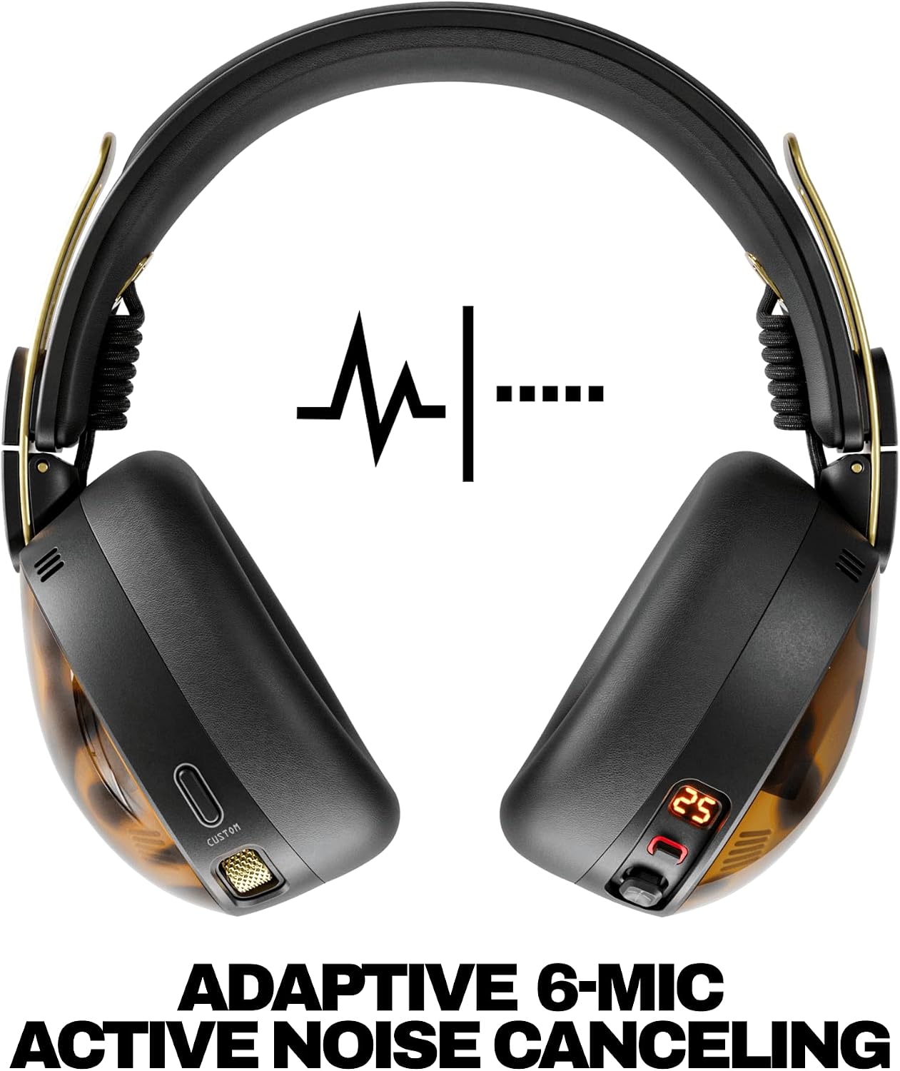 Aviator 900 ANC Wireless Over-Ear Bluetooth Headphones, THX Spatial Audio with Head Tracking, Adaptive Noise Cancelling, Up to 60 Hours Battery, Microphone for iPhone Android - Tortoise