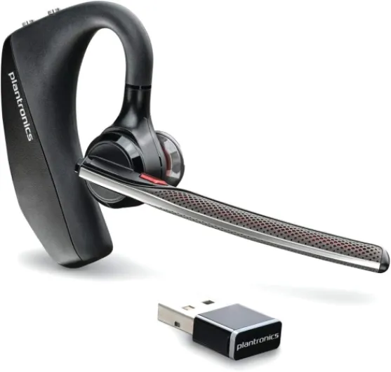 Plantronics - Voyager 5200 UC (Poly) - Bluetooth Single-Ear (Monaural) Headset - USB-A Compatible to connect to your PC and/or Mac - Works with Teams, Zoom & more - Noise Canceling