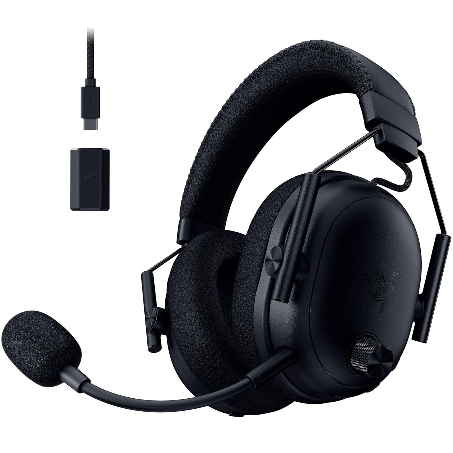 BlackShark V3 Pro Wireless ANC Gaming Headset for PC: Full Band Mic - 50mm Drivers - 2.4 GHz, Bluetooth, USB, 3.5mm - Works with Mac, PS5, Nintendo Switch, Smartphone - 70 Hr Battery - Black PC Black