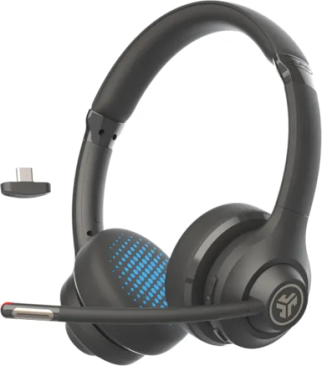 Go Work Gen 2 Wireless Headsets with Microphone - 55+ Playtime PC Bluetooth Headset and Multipoint Connect to Laptop Computer and Mobile - Wired or Wireless (Bluetooth or USB Dongle) Headphones