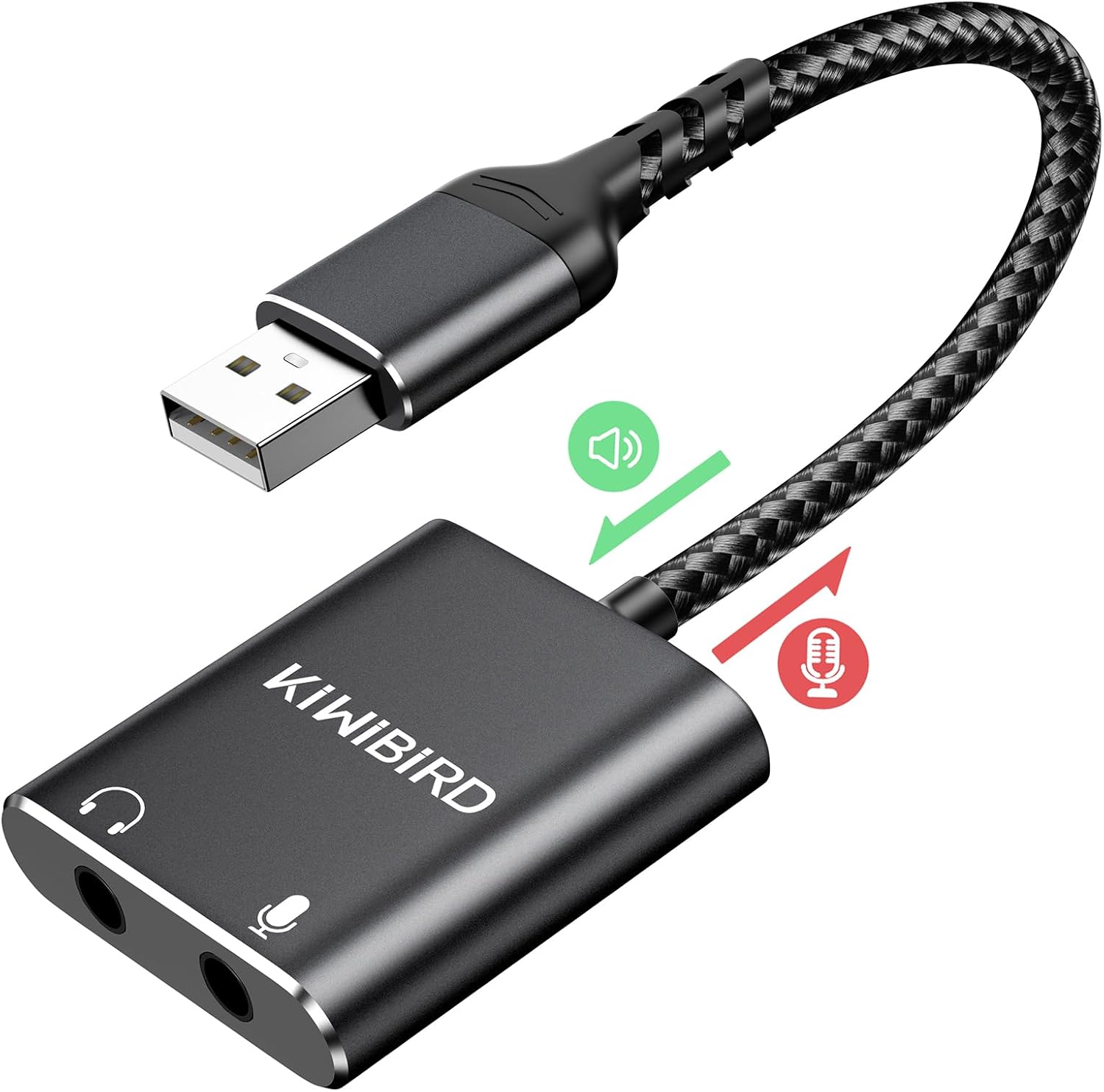 External USB Sound Card 3.5mm Jack Audio DAC Stereo Cards Adapter Line in Out Compatible with Headphone Headset Microphone Converter Gaming PC Laptop Mac PS5 PS4 Raspberry Pi Windows Linux
