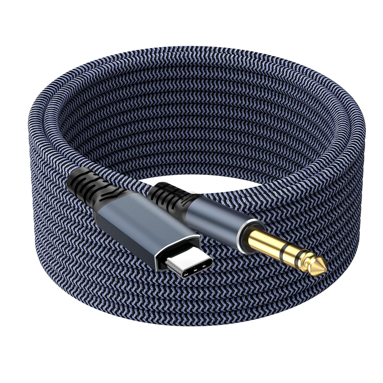 USB C to 1/4 inch Audio Cable 10ft,TAISUSAN Type C to 1/4 inch Audio Cable Built-in Realtek ALC5686 32Bit 384KHz DAC,Type C to 1/4 Cable for Smartphone,Tablet,Laptop, Amplifier,Mixing Console,Speaker 10ft USB C to 1/4 inch audio cable Grey