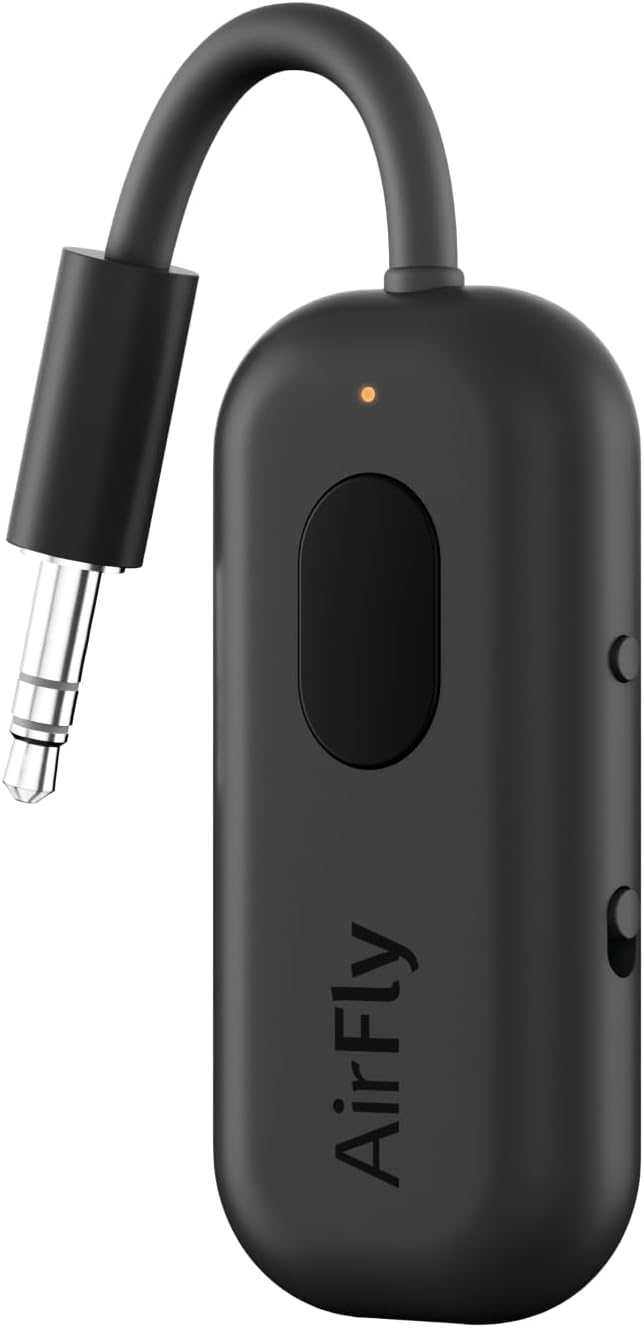 AirFly Pro Bluetooth Wireless Audio Transmitter/Receiver for up to 2 AirPods/Wireless Headphones; Use with Any 3.5 mm Audio Jack, Black AirFly Pro Black