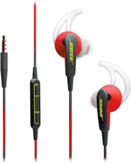 Bose SoundSport In-Ear Headphones w/Mic (Apple) (Red) (Renewed)