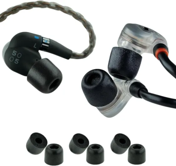 500 Core Series - Memory Foam Replacement IEM Ear Tips for KZ, Moondrop, FiiO Sennheiser & More - Superior Noise Isolation, Ultimate Comfort, Secure Fit - Black (S/M/L) (3 Pairs) Original Assorted (S/M/L)