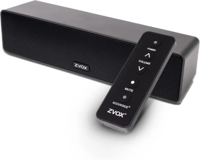 AccuVoice AV100 Compact TV Soundbar Speaker with 6 Levels of Voice Boost, Black AV100 Black