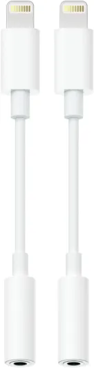 Lightning to 3.5mm Headphone Adapter for iPhone - 2 Pack Hi-Fi iPhone Aux Adapter Converter Jack Dongle Audio Cord for Apple iPhone 14 13 12 11 X XS White - with Microphone 2-Pack Lightning