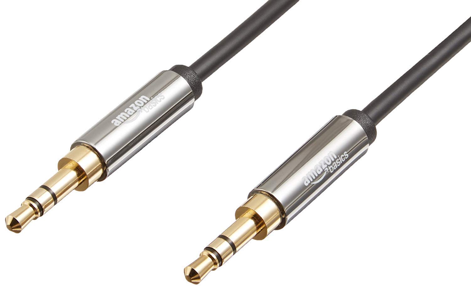 2-Pack 3.5mm Aux Audio Cable for Stereo Speaker or Subwoofer with Gold-Plated Plugs, 4 Foot, Black Black 4 ft (2 Pack)