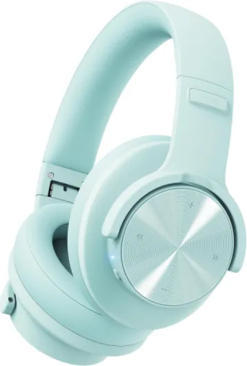B8 Bluetooth Over Ear Headphones, 120H Playtime with 3 EQ Modes, Low Latency, Hands-Free Calls, Deep Bass for Travel, Home, Office & PC (Cyan)