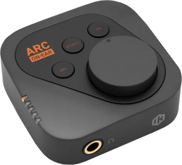 ARC ON•Ear Portable Headphone Correction System Studio Monitoring DAC Amplifier Virtual Speakers Calibration Profiles 250+ Headphones Standalone Presets
