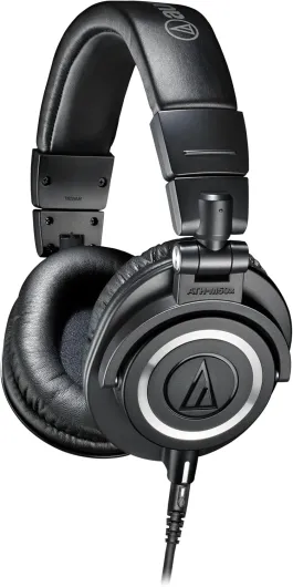 Audio-Technica ATH-M50X Professional Studio Monitor Headphones, Black, Professional Grade, Critically Acclaimed, with Detachable Cable
