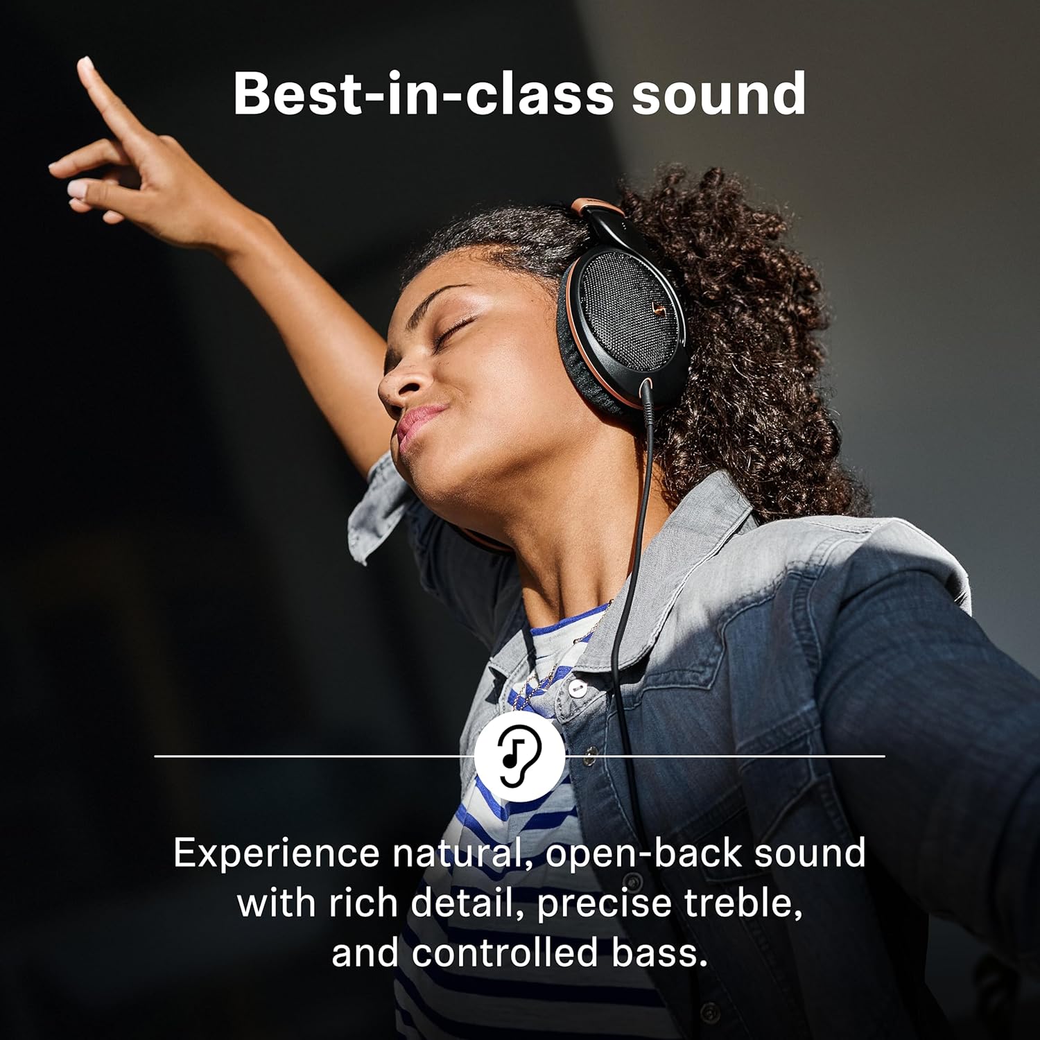 HD 505 - Wired Headphones Over Ear with Transparent Sound and Controlled Bass, Enhanced Comfort Studio Headphones for Music, Work, Gaming, Audiophiles, Students, Traveling, Copper Edition