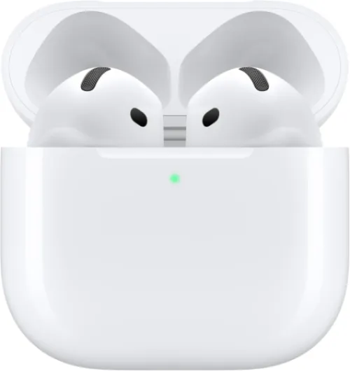 AirPods 4 Wireless Earbuds, Bluetooth Headphones, Personalized Spatial Audio, Sweat and Water Resistant, USB-C Charging Case, H2 Chip, Up to 30 Hours of Battery Life, Effortless Setup for iPhone Without Active Noise Cancellation Without AppleCare+