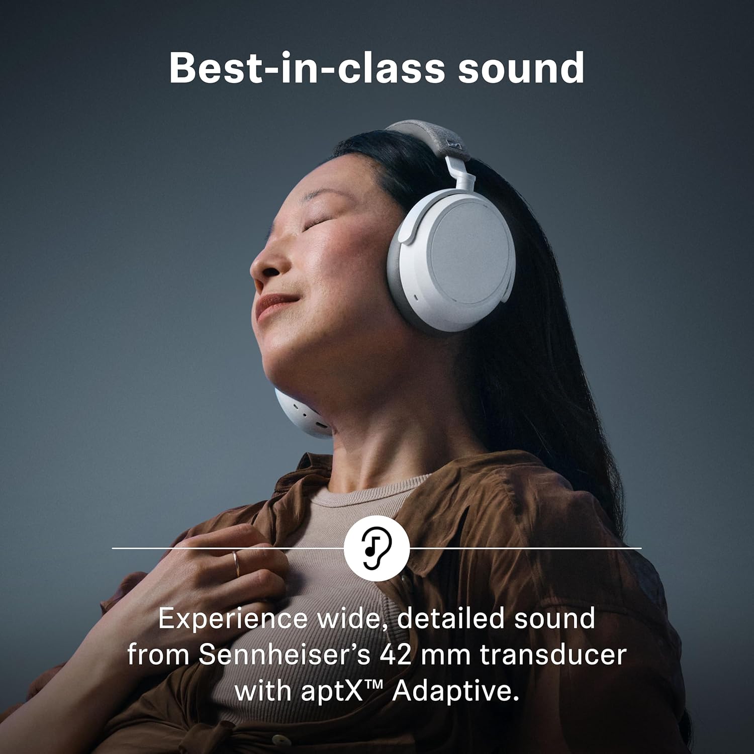 Sennheiser MOMENTUM 4 Wireless Noise Cancelling Headphones Bluetooth Headset for Crystal-Clear Calls with Adaptive Noise Cancellation, Up To 60HR Playtime, Folding Design, Black/Copper