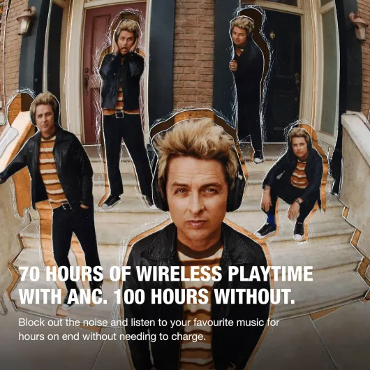 Marshall Monitor III ANC Active Noise Cancelling Bluetooth Wireless Headphones, 70 Hours playtime - Black