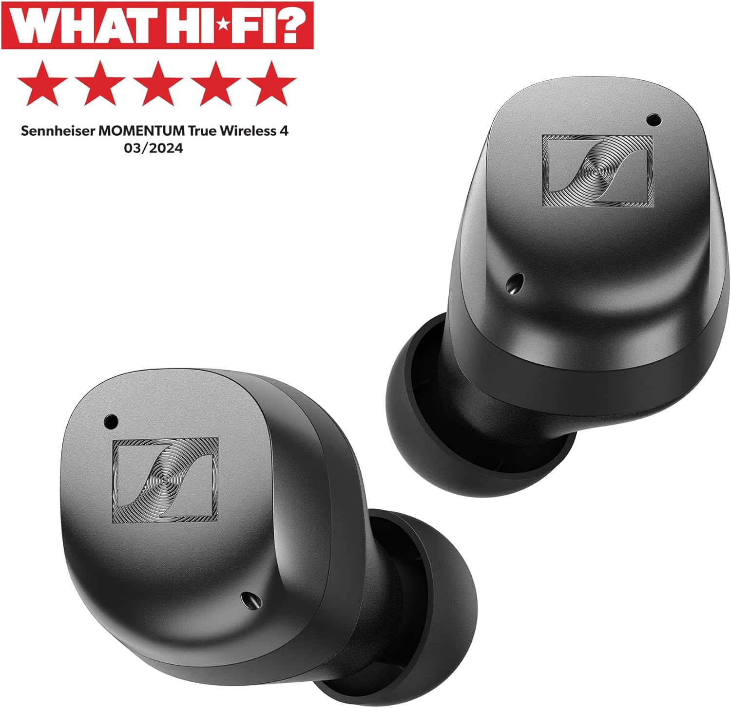 Sennheiser MOMENTUM True Wireless 4 Smart Wireless Bluetooth Earbuds, Crystal-Clear Sound, Noise Cancelling Earbuds, Comfortable Design, Up to 30 HR Playtime, Adaptive ANC, Auracast - Graphite Black Graphite