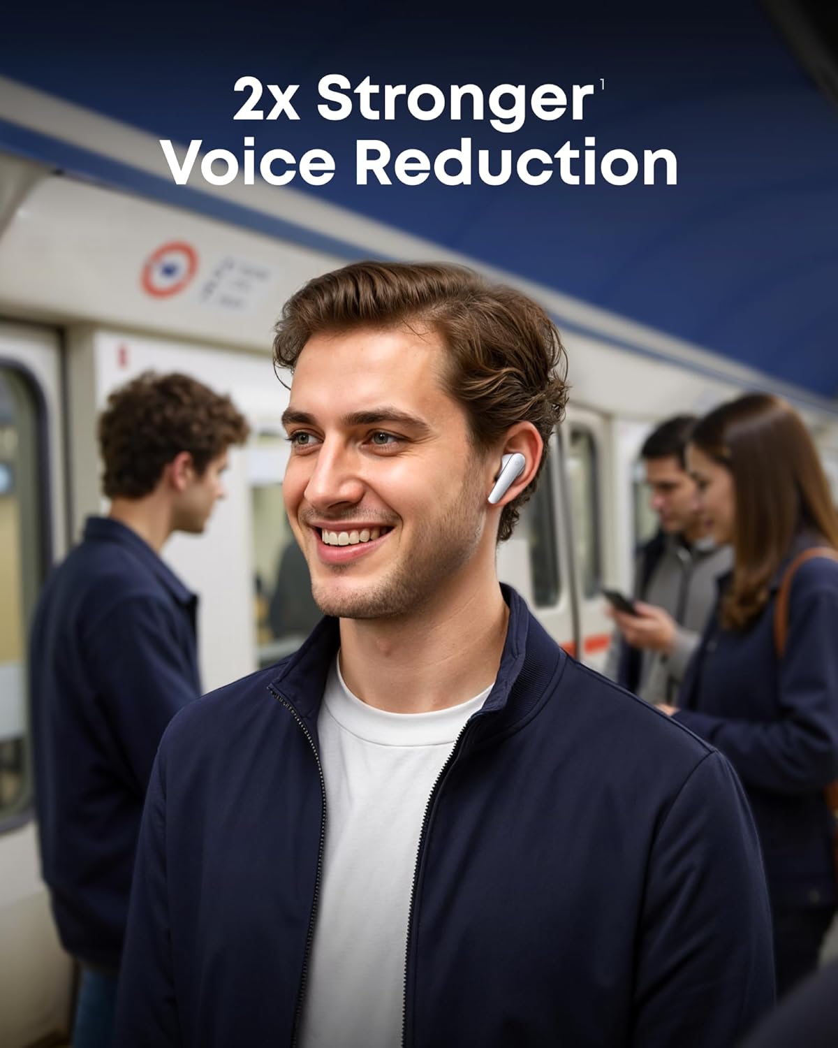 Liberty 5 by Anker, Noise-Cancelling Wireless Earbuds, 2x Stronger Voice Reduction, Real-Time Adaptive Noise Cancellation, Fast Charging, Dolby Audio, 6-Mic AI Clear Calls Cloud White