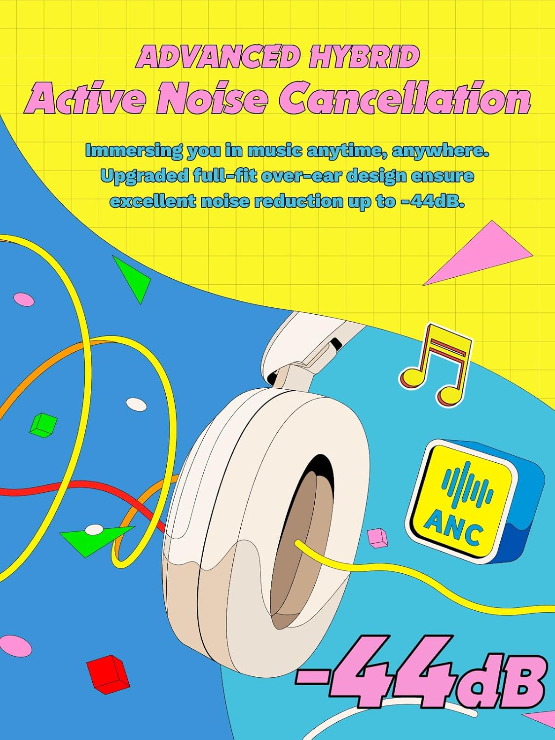 W800BT Pro Hybrid Active Noise Cancelling Headphones, Hi-Res Audio, AI Call Noise Cancellation, 45H Playtime, Fast Charging, Foldable, Wireless Over-Ear Bluetooth 5.4 Headphones, Gift Edition W800BT Pro Gift Edition