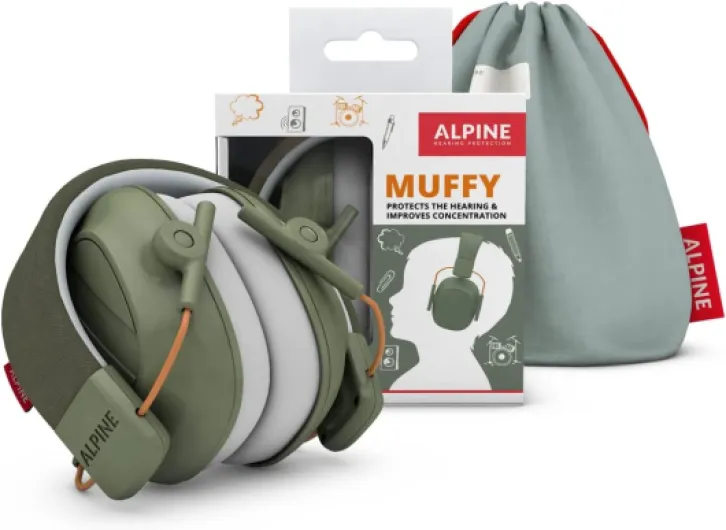 Muffy Kids Ear Defenders Children aged up to 16 – CE & UKCA Certified – 25 dB Noise Cancelling Headphone for Autism, Sensory Aid – Premium Hearing Protection with Adjustable Headband – Green
